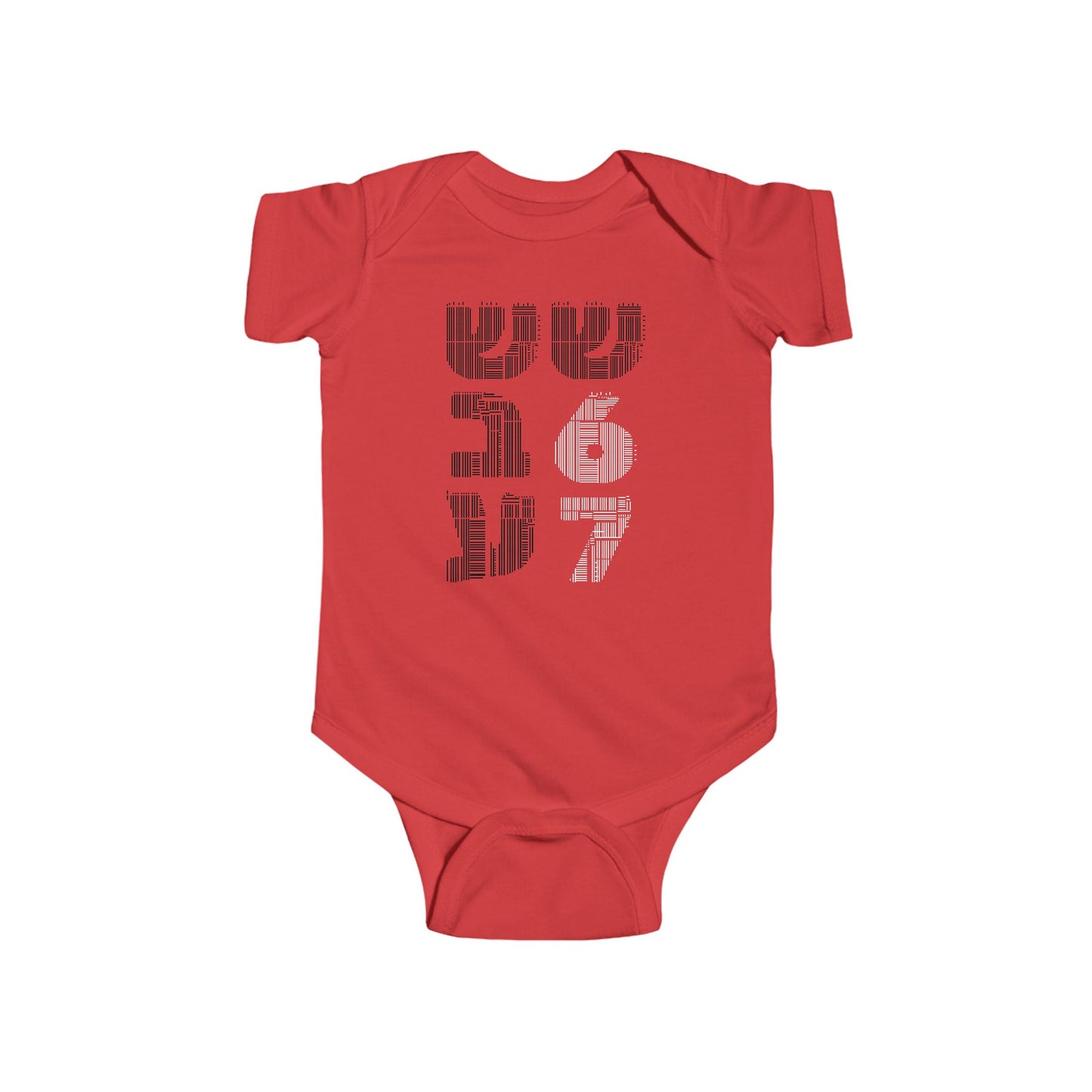 Shesh-Sheva™ 6/7 Hebrew Graphic Baby Bodysuit – Urban Streetwear for Little Ones