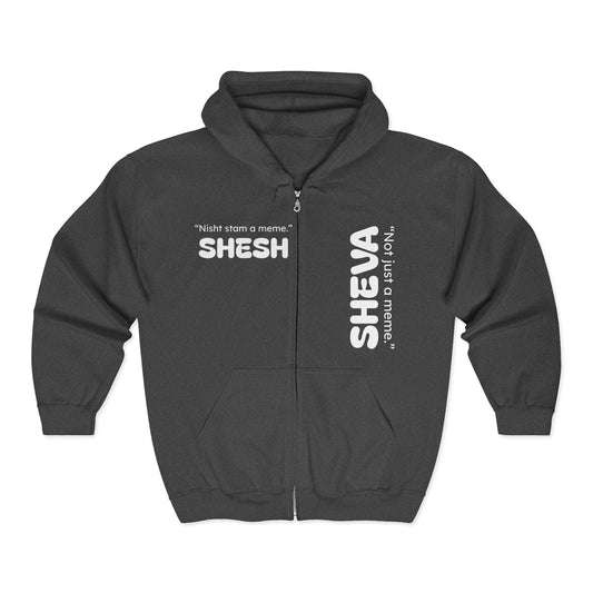 Shesh / Sheva Zip Hoodie – "Not Just a Meme" Black Full-Zip Sweatshirt
