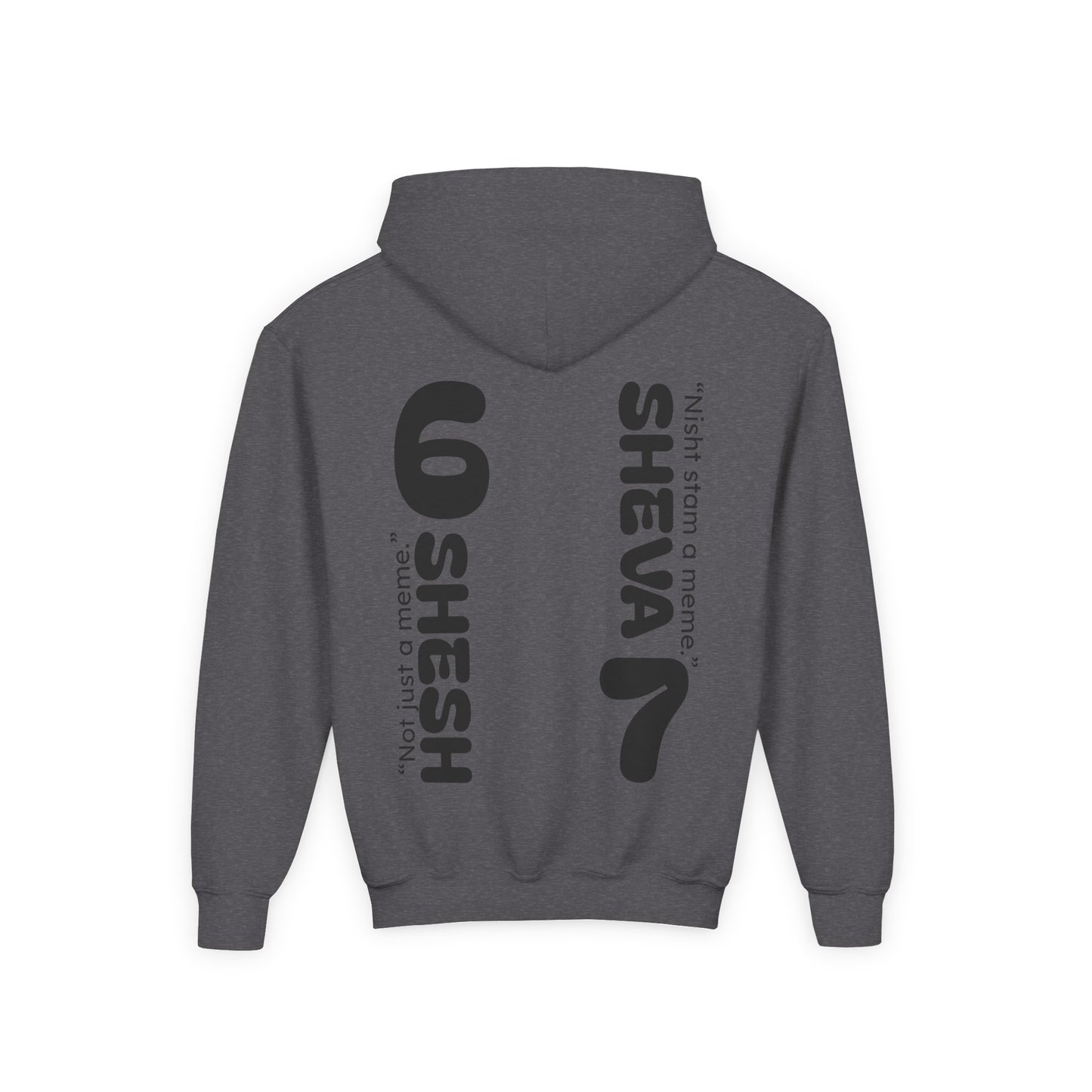 SHESH6 SHEVA7 Kids Hoodie back design – “Not Just a Meme”