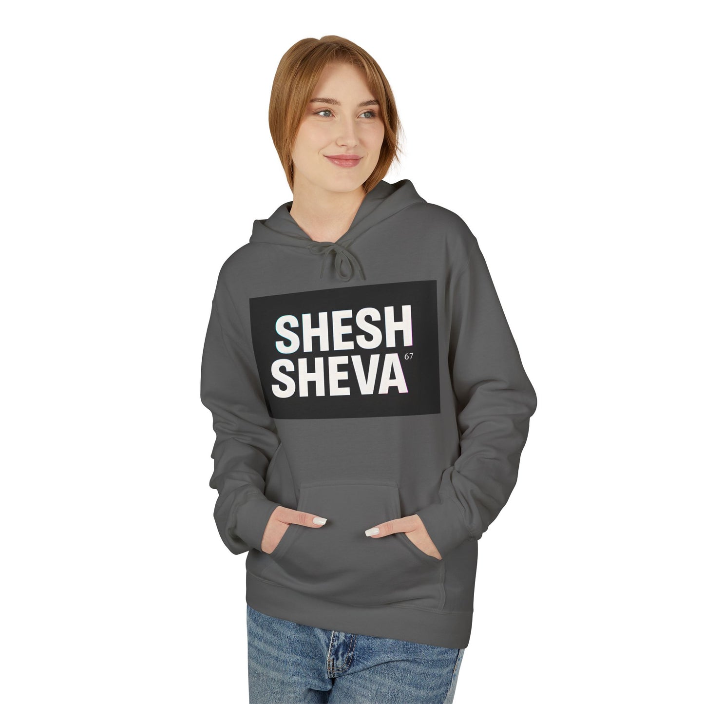 Fleece Hoodie - SHESH SHEVA Streetwear Collection: Between 6 & 7 Vibe ⚡ 67