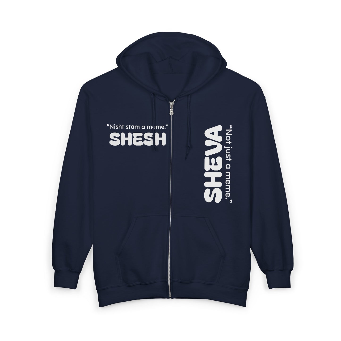 Shesh / Sheva Zip Hoodie – "Not Just a Meme" Black Full-Zip Sweatshirt
