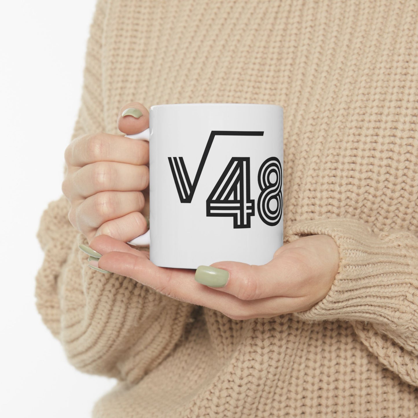 Bold Double-Outline Ceramic Mug — √4889 Streetwear Coffee Cup (11oz, 15oz)