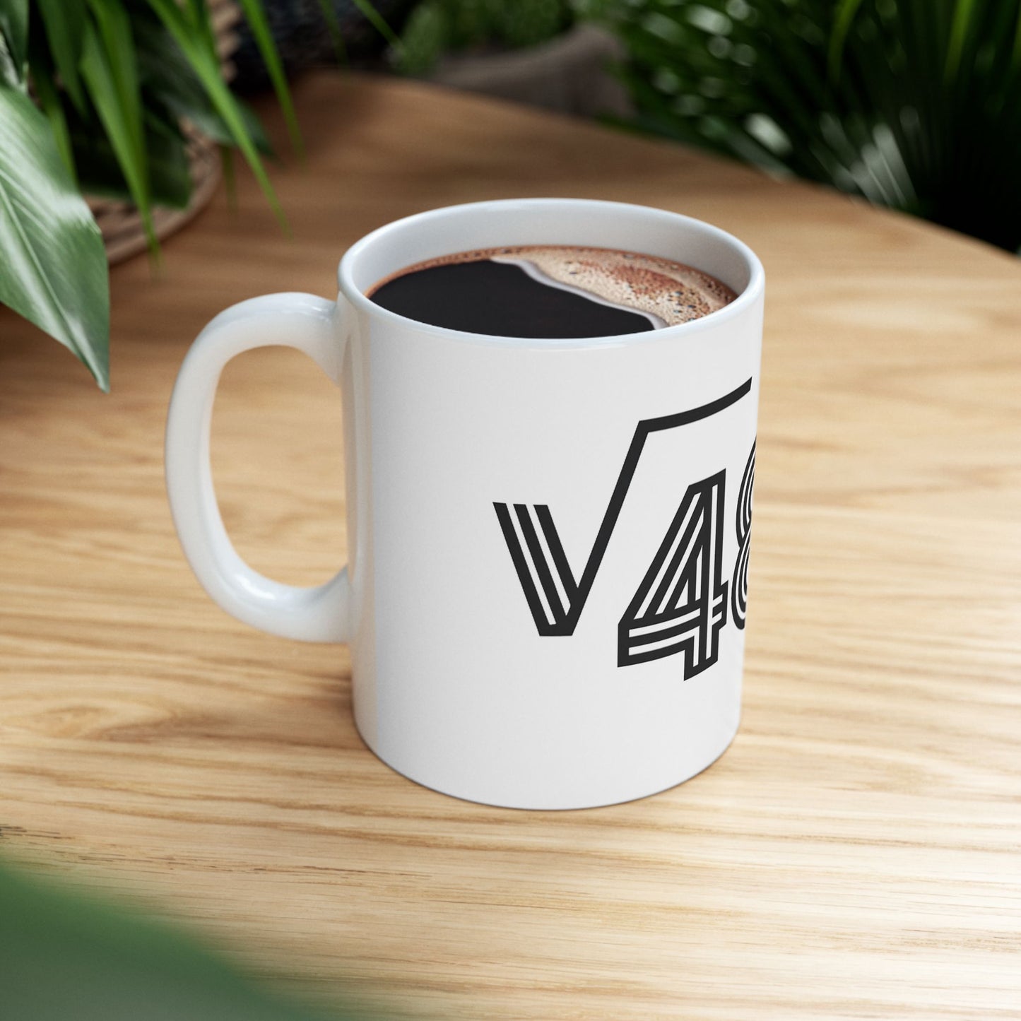 Bold Double-Outline Ceramic Mug — √4889 Streetwear Coffee Cup (11oz, 15oz)
