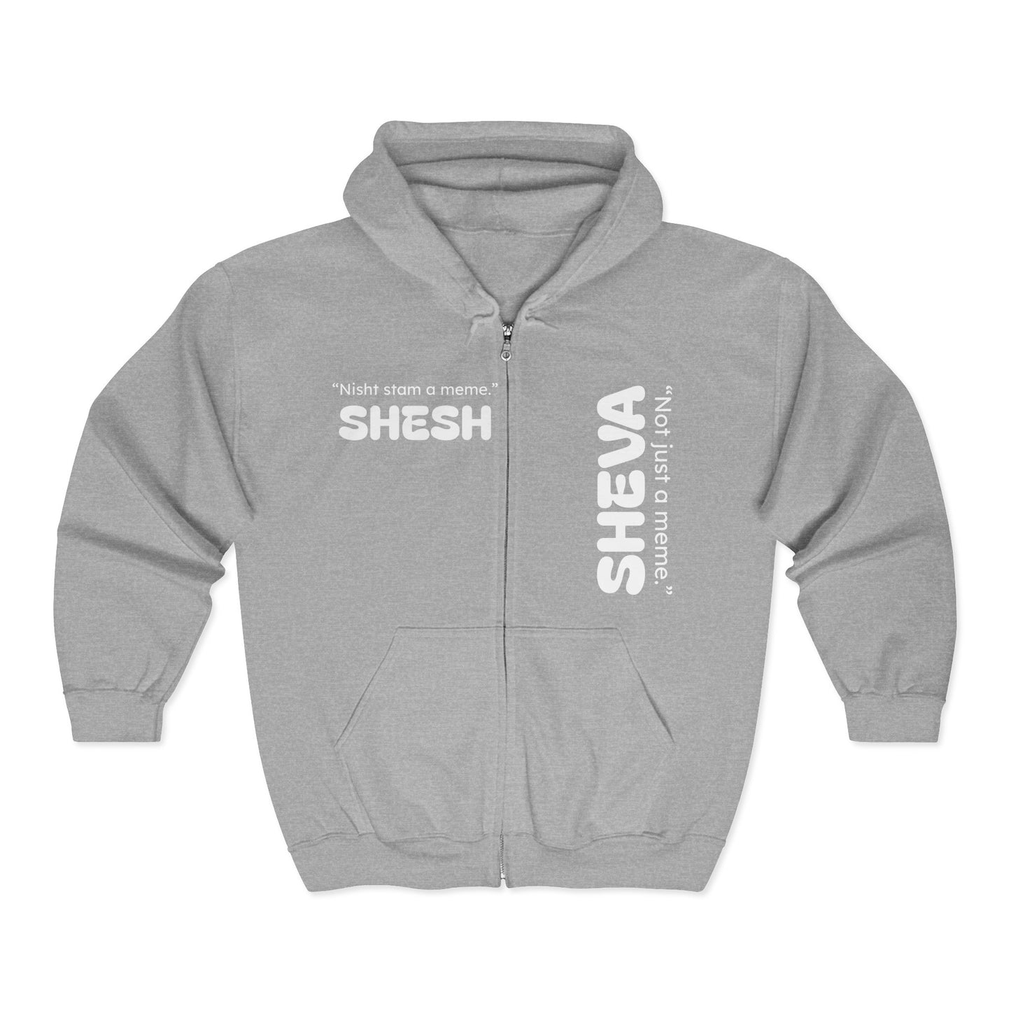 Shesh / Sheva Zip Hoodie – "Not Just a Meme" Black Full-Zip Sweatshirt