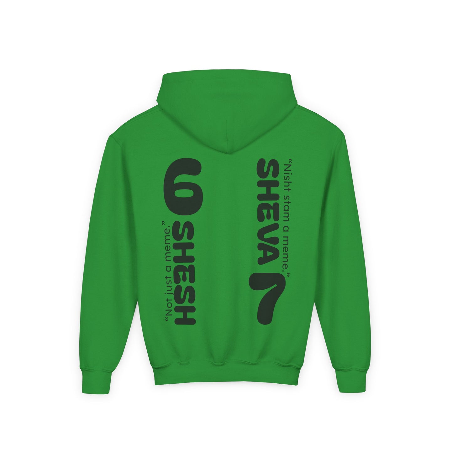 SHESH6 SHEVA7 Kids Hoodie back design – “Not Just a Meme”