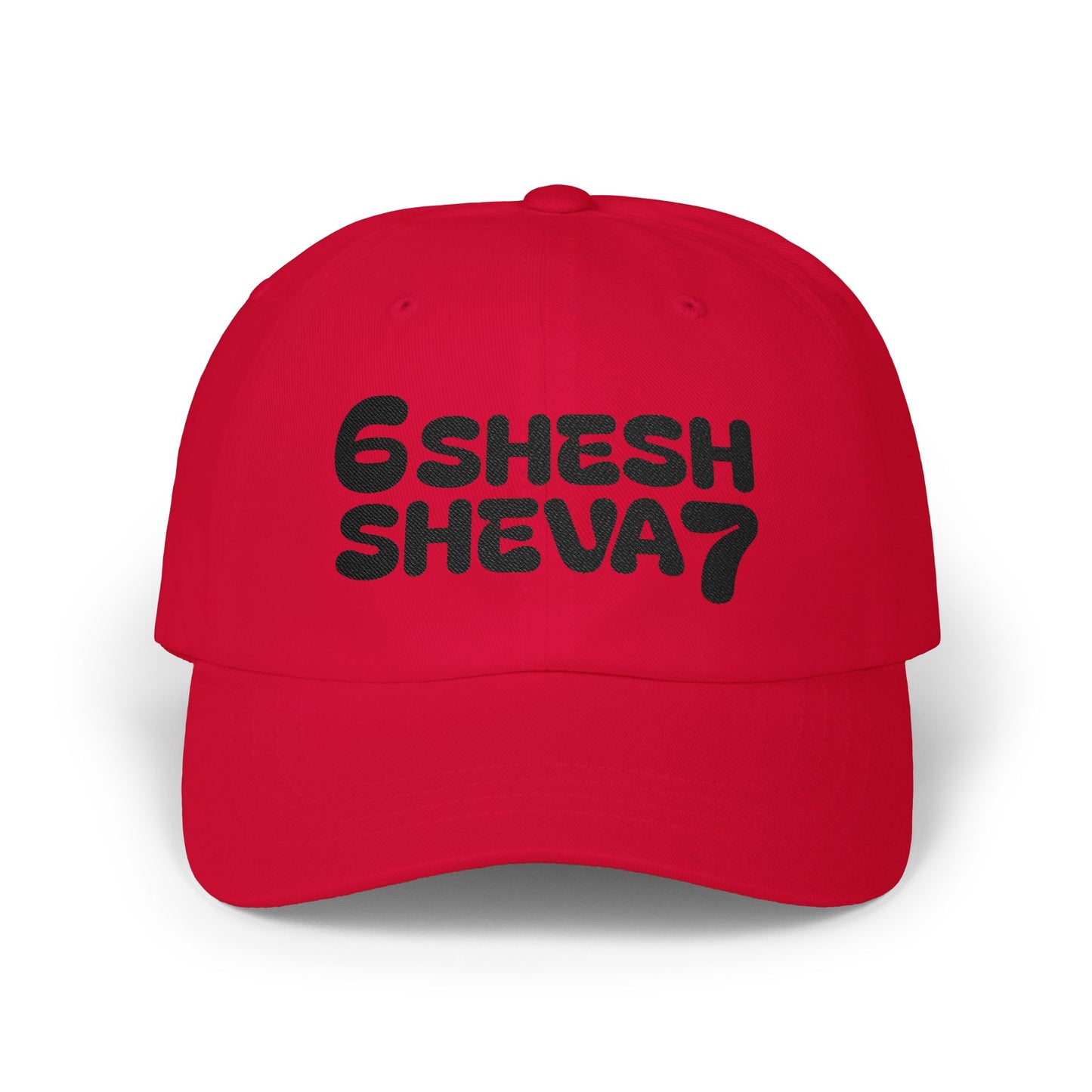 Embroidered '6shesh Sheva7' SHESH SHEVA Signature Logo Cap Classic Dad Cap