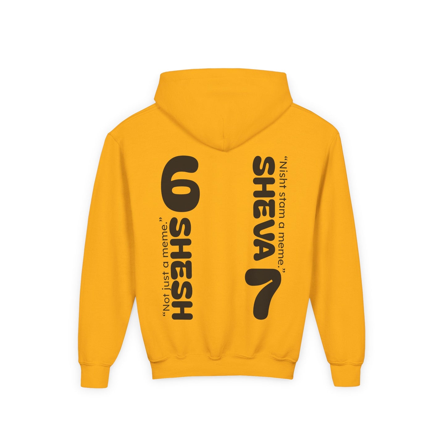 SHESH6 SHEVA7 Kids Hoodie back design – “Not Just a Meme”
