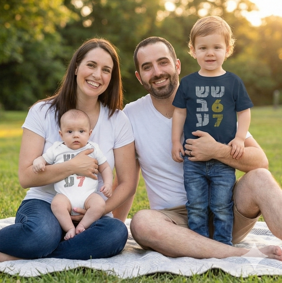 Shesh-Sheva™ 6/7 Hebrew Graphic Baby Bodysuit – Urban Streetwear for Little Ones