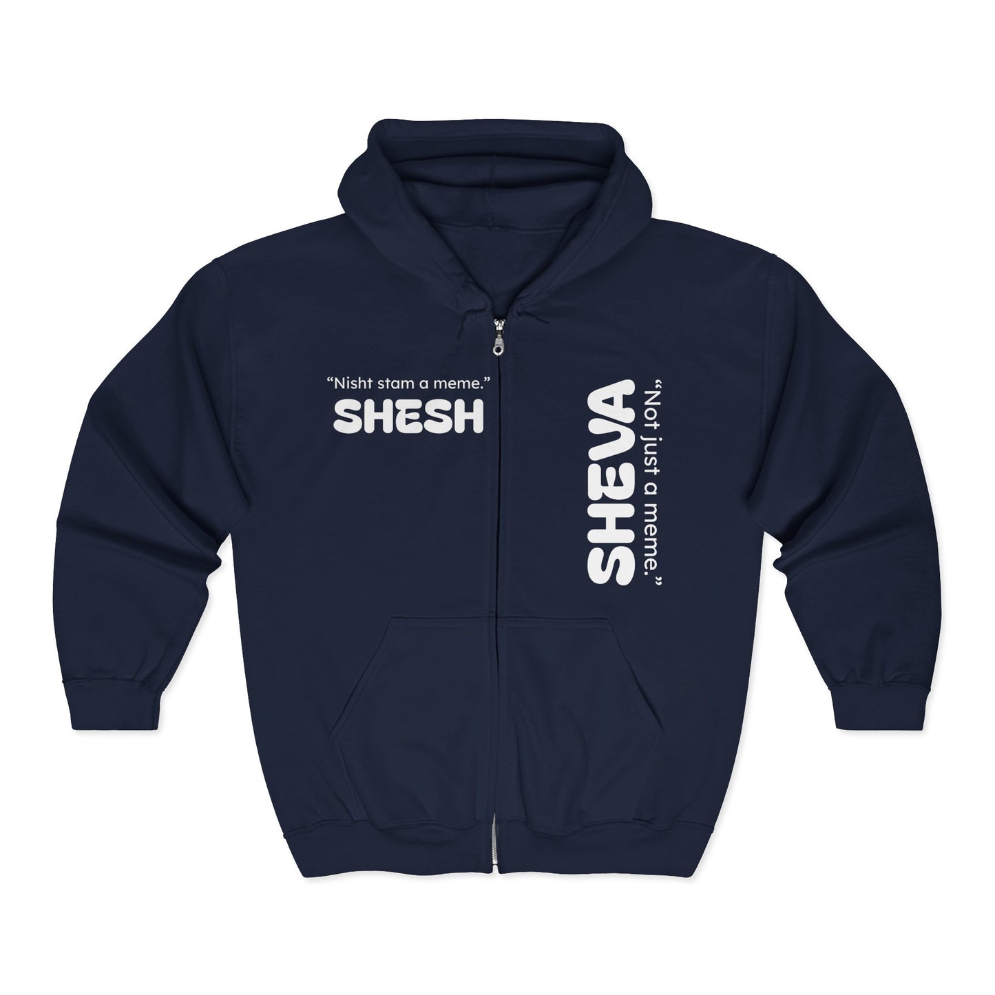 Shesh / Sheva Zip Hoodie – "Not Just a Meme" Black Full-Zip Sweatshirt