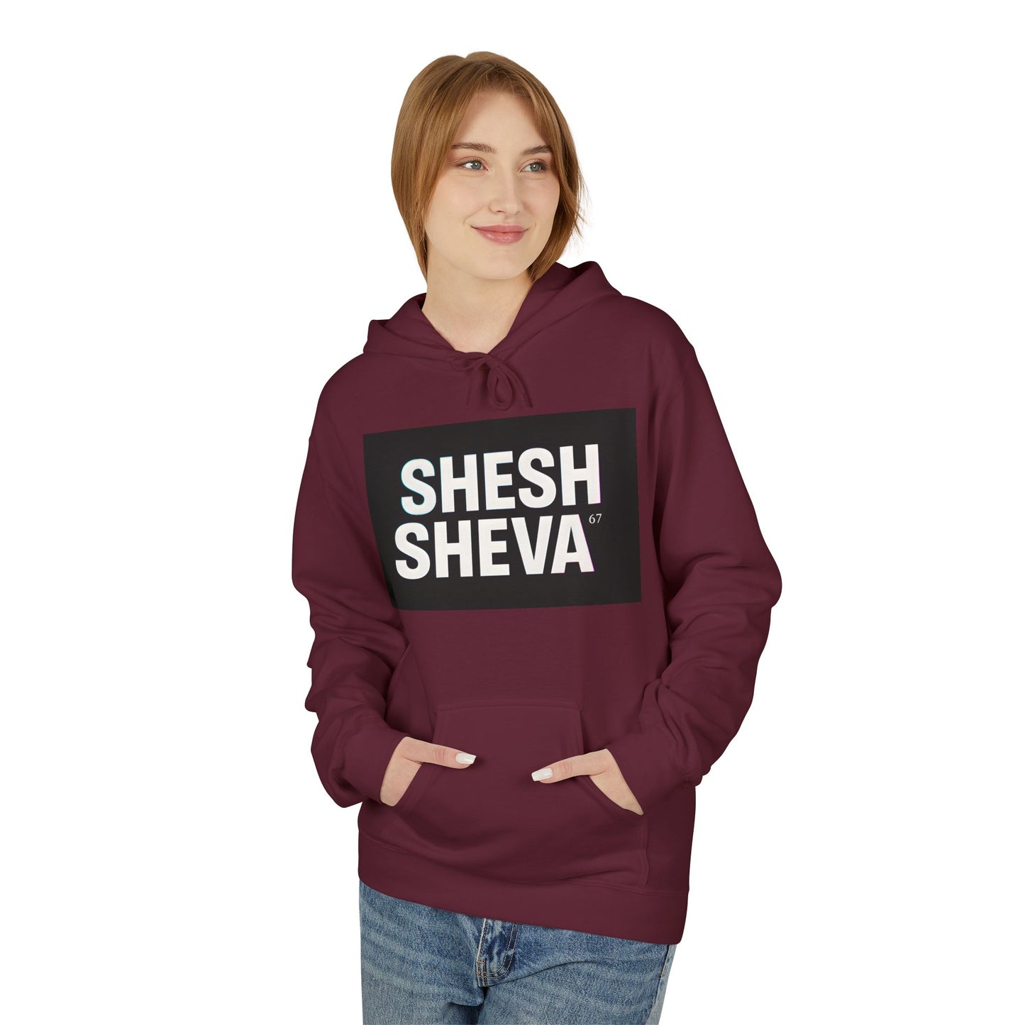 Fleece Hoodie - SHESH SHEVA Streetwear Collection: Between 6 & 7 Vibe ⚡ 67