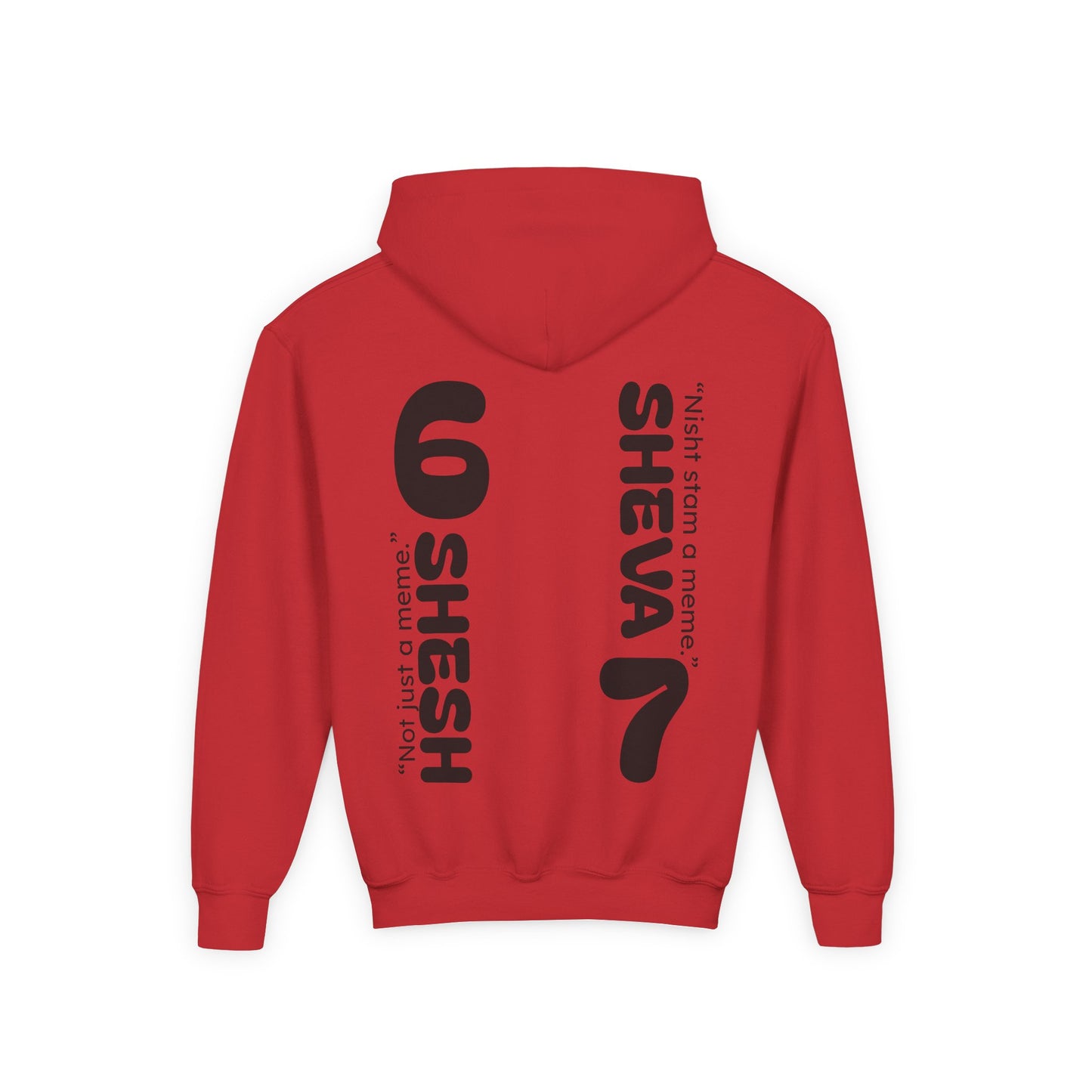 SHESH6 SHEVA7 Kids Hoodie back design – “Not Just a Meme”