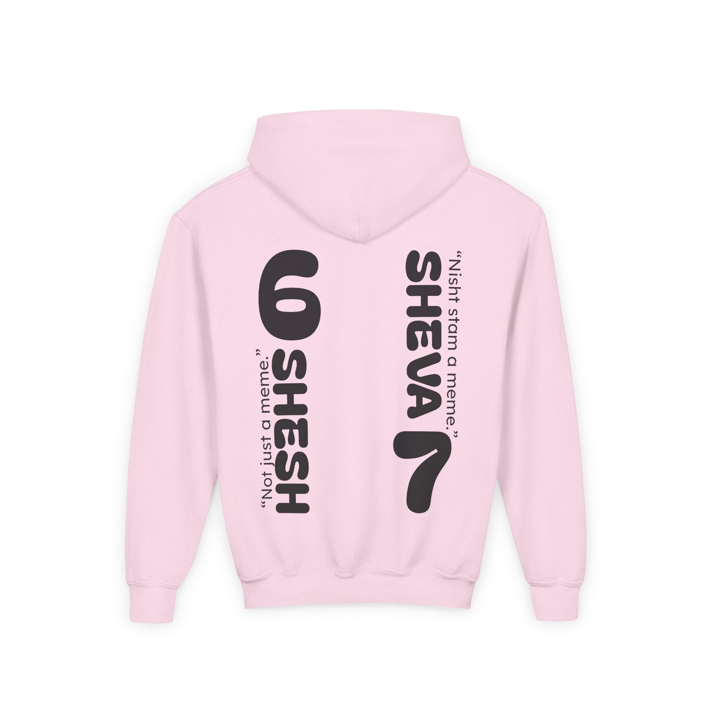 SHESH6 SHEVA7 Kids Hoodie back design – “Not Just a Meme”