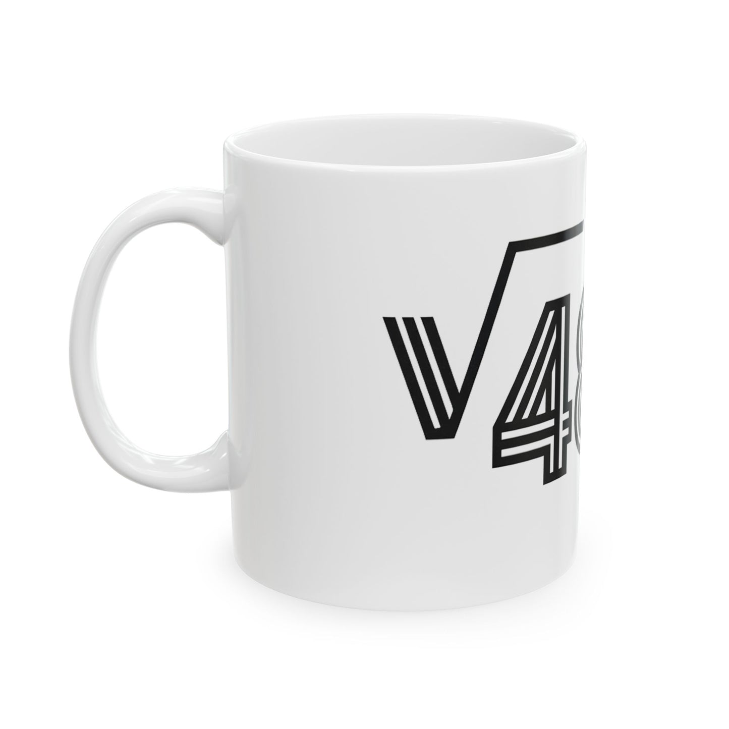 Bold Double-Outline Ceramic Mug — √4889 Streetwear Coffee Cup (11oz, 15oz)