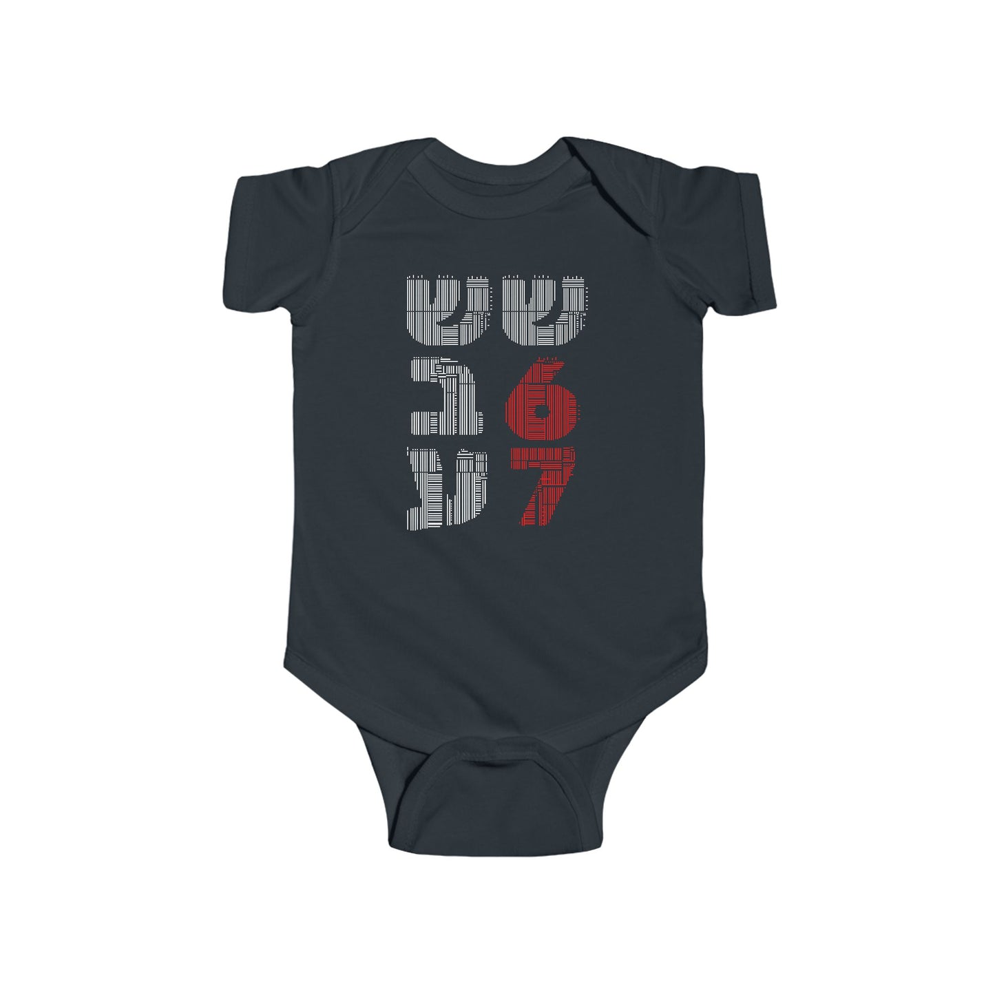 Shesh-Sheva™ 6/7 Hebrew Graphic Baby Bodysuit – Urban Streetwear for Little Ones