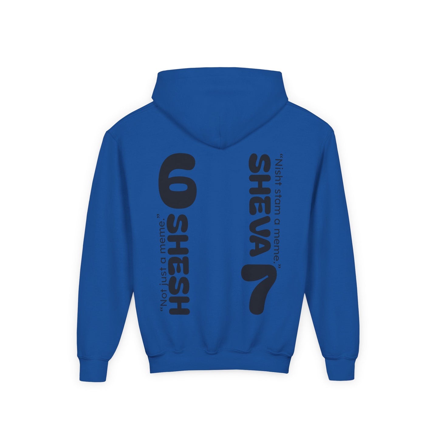 SHESH6 SHEVA7 Kids Hoodie back design – “Not Just a Meme”
