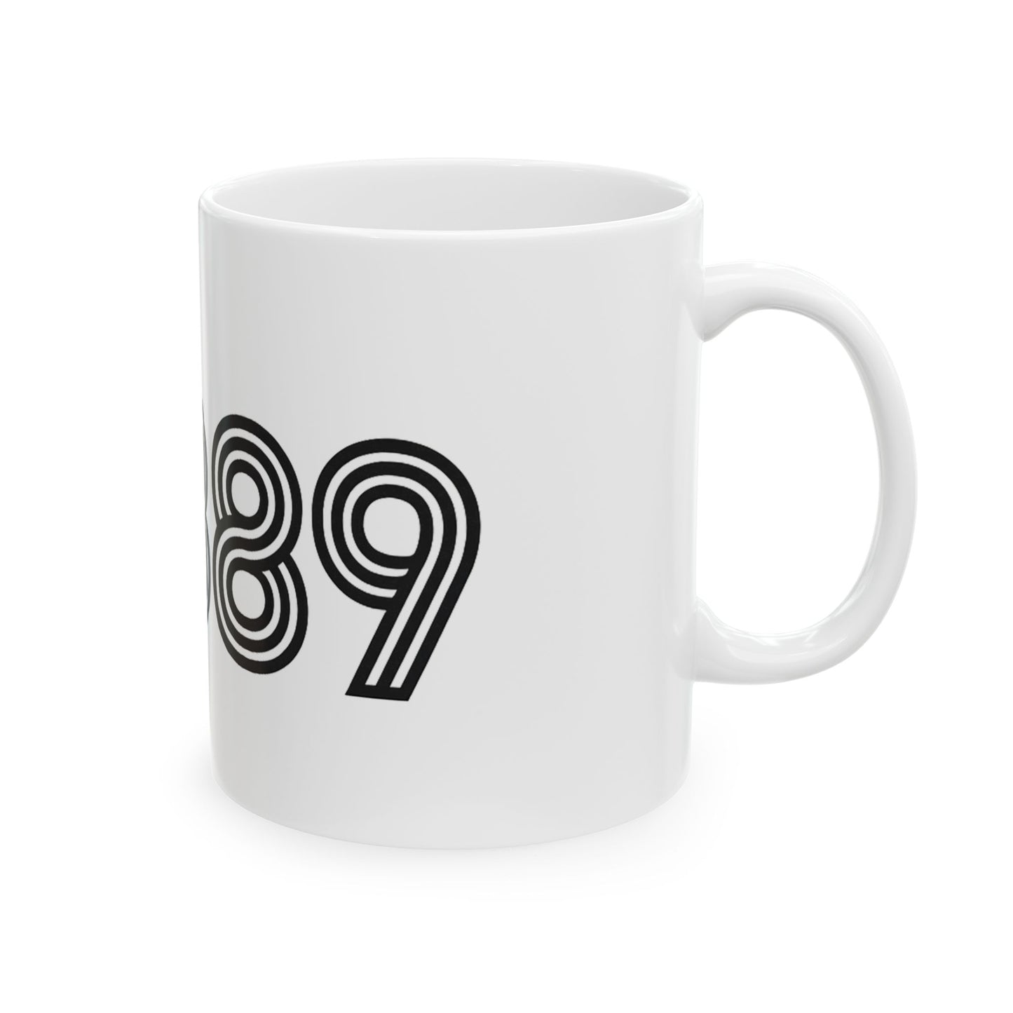 Bold Double-Outline Ceramic Mug — √4889 Streetwear Coffee Cup (11oz, 15oz)